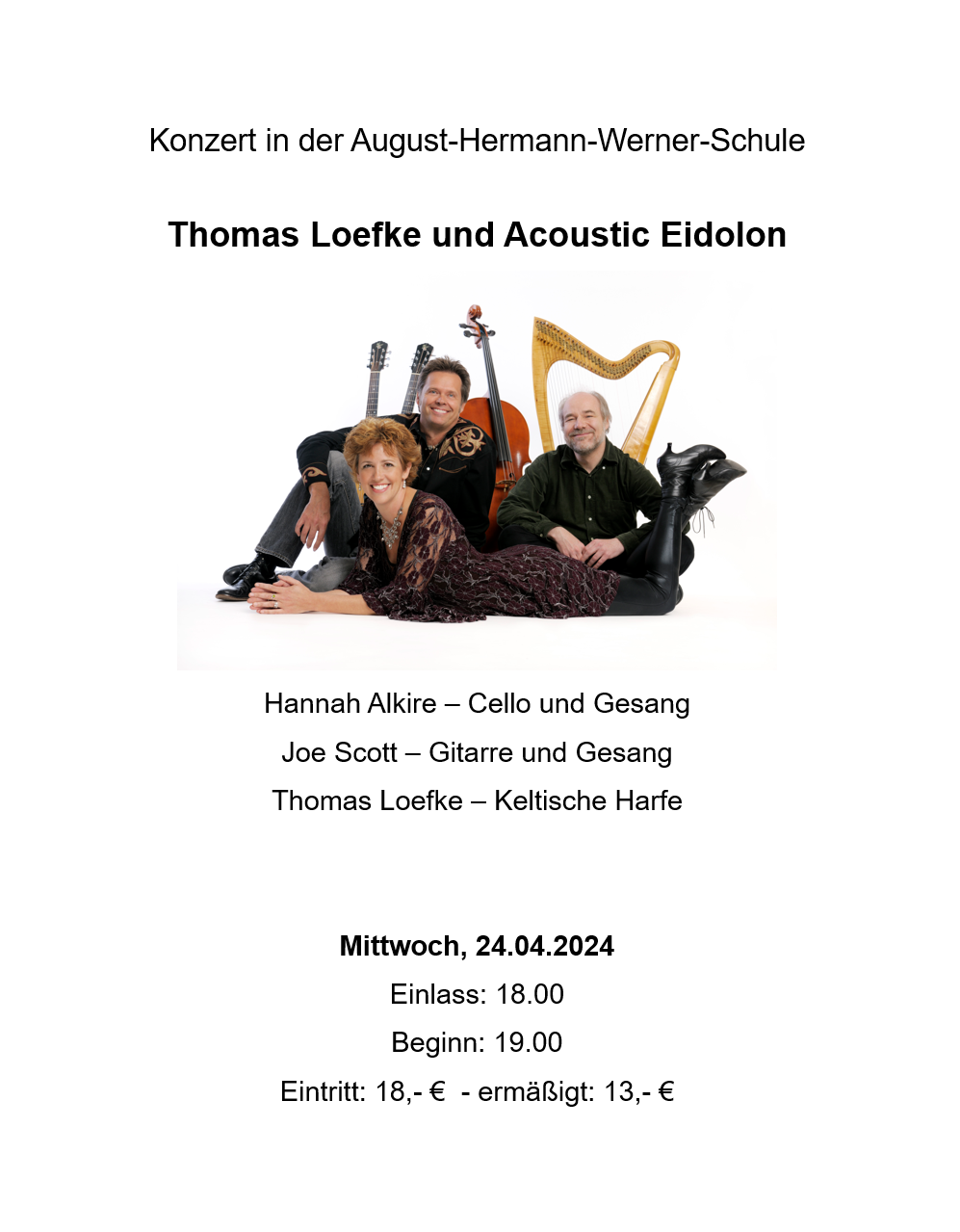 Plakat Konzert Thomas Loefke und Acoustic Eidolon