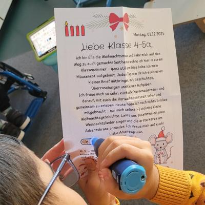 Erster Brief wird mit dem Anybook Reader vorgelesen