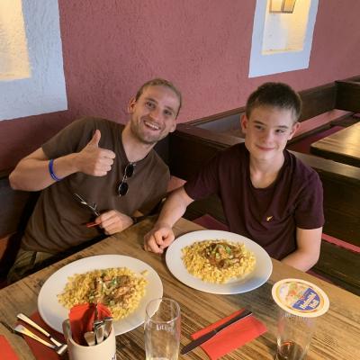 Abendessen im Restaurant Trompete.